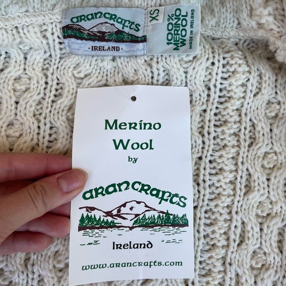 NWT Aran crafts CABLE KNIT SIDE ZIP JACKET Z4630 sz xs - Picture 5 of 8